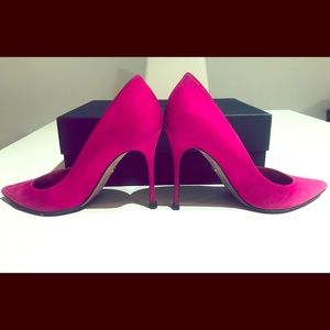 Sergio Rossi spike heel hot pink shoes.